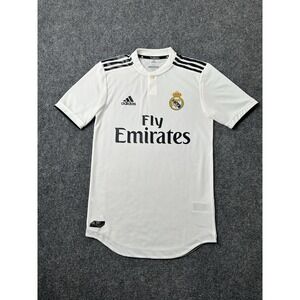 Mens Soccer 2018/2019 Adidas Real Madrid White Fly Emirates Jersey, Size XS